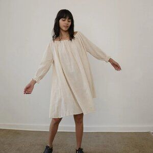 zii ropa oaxaca linen dress in black